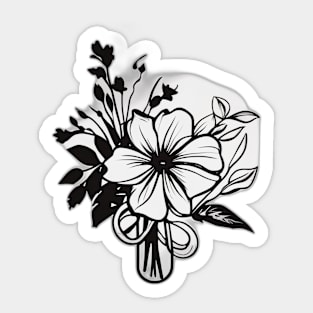 Elegant Monochrome Floral Design No. 941 Sticker